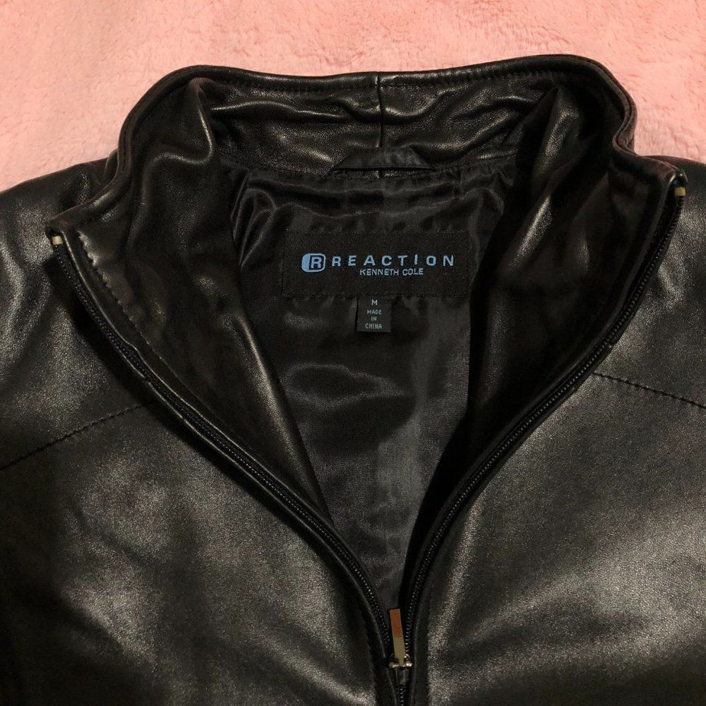 Kenneth Cole Reaction - Black Leather Jacket‎ - Picture 9 of 12